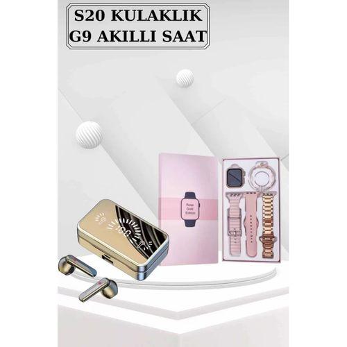 Bileklikli Amoled Ekran Akıllı Saat Ve Dijital Göstergeli Kablosuz Bluetooth Kulaklık Anc/ Enc