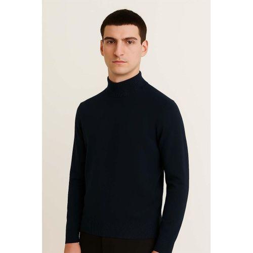 Fincher Yarım Balıkçı Regular Fit Boğazlı Erkek Kazak - Lacivert