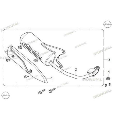 MONDİAL Mondial Speedy 110 Egzoz Siyah Komple Orj *