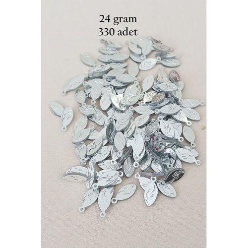 Oya Abiye Bileklik Kolye Pleksi Metalik Plastik Pul Gümüş Renk 24 gram 330 adet - BNC575