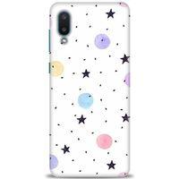 Samsung Galaxy A02 Kılıf HD Baskılı Kılıf - Yıldız ve Daireler + Tam Ekran Koruyucu