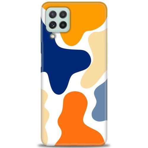Samsung Galaxy M22 Kılıf HD Baskılı Kılıf - Turuncu Lekeler + Tam Ekran Koruyucu