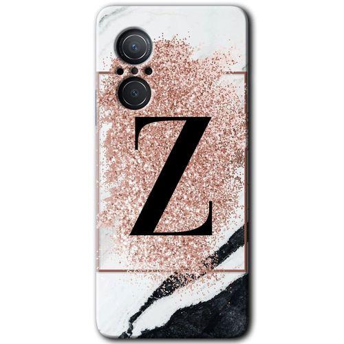 Huawei Nova 9 SE HD Baskılı Kılıf + 9D Tam Ekran Koruyucu - Pembe Mermer Desenli Z Harfi