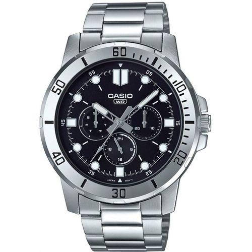Casio MTP-VD300D-1EUDF Quartz Çelik Gri Siyah Kadran 45 mm Erkek Kol Saati
