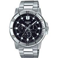 Casio MTP-VD300D-1EUDF Quartz Çelik Gri Siyah Kadran 45 mm Erkek Kol Saati