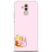 Huawei Mate 20 Lite Kılıf HD Baskılı Kılıf - Winnie the Pooh Kalpli + Tam Ekran Koruyucu