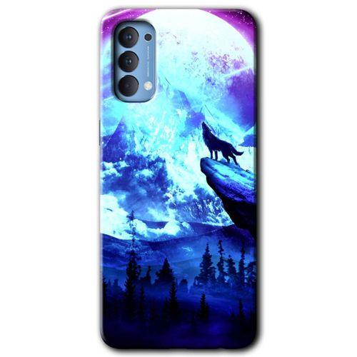 OPPO Oppo Reno 4 Kılıf HD Desen Baskılı Arka Kapak - Mega Kurt