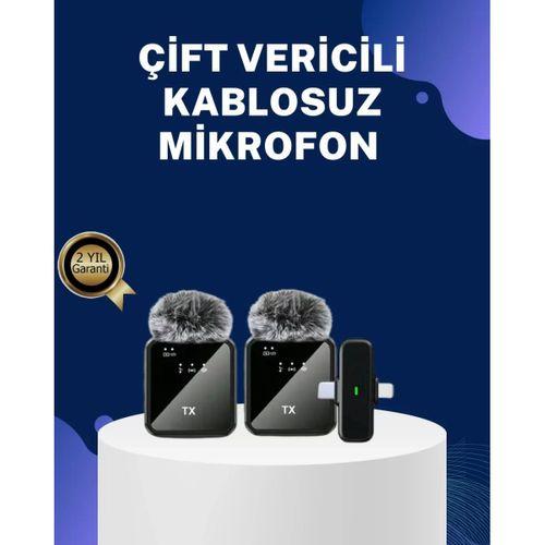 2in1 Kablosuz Yaka Mikrofonu İos Ve Android Uyumlu