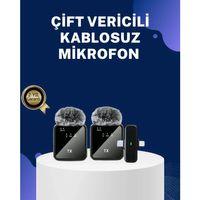 2in1 Kablosuz Yaka Mikrofonu İos Ve Android Uyumlu