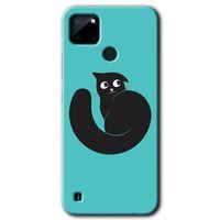 Potkal Hediye Fabrikası Realme C21 Kılıf HD Desen Baskılı Arka Kapak - Cat Vector