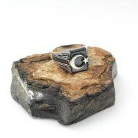 Ayyıldız Kenarları Örgü Desenli Erkek Yüzük