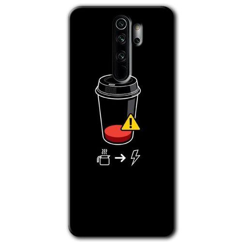 MRCİLETİSİM Xiaomi Redmi Note 8 Pro Kılıf HD Desen Baskılı Arka Kapak + Temperli Cam - Coffee Battery