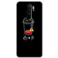 MRCİLETİSİM Xiaomi Redmi Note 8 Pro Kılıf HD Desen Baskılı Arka Kapak + Temperli Cam - Coffee Battery