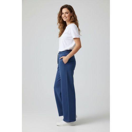 Kadın İki İplik Rahat Kalıp Yüksek Bel Geniş Paça Pantolon SPR26EAK988