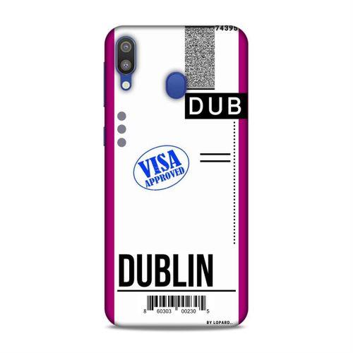 Samsung Galaxy M20 Kılıf Uçak Bileti Dublin Arka Kapak Koruma Desenli Full Koruyucu