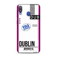 Samsung Galaxy M20 Kılıf Uçak Bileti Dublin Arka Kapak Koruma Desenli Full Koruyucu