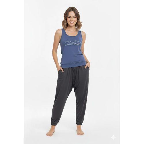 Bayan Yazlık Poly Şalvarlı Pijama 21519