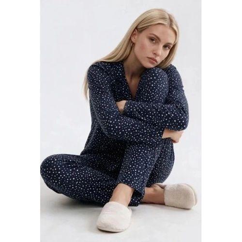 Kadın Pijama Takımı - Uzun Kol Önden Düğmeli