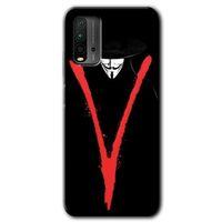 Potkal Hediye Fabrikası Xiaomi Redmi 9T Kılıf HD Desen Baskılı Arka Kapak - V for