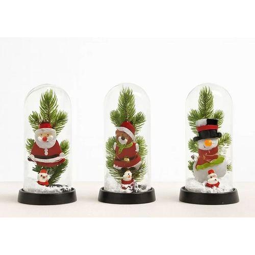 Yılbaşı Temalı Işıklı  Dekoratif Cam Fanus Alk5075