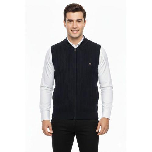 Erkek Fermuarlı Yelek Cepli Çelik Örgü Klasik Kalıp 5209J BGL-ST05021