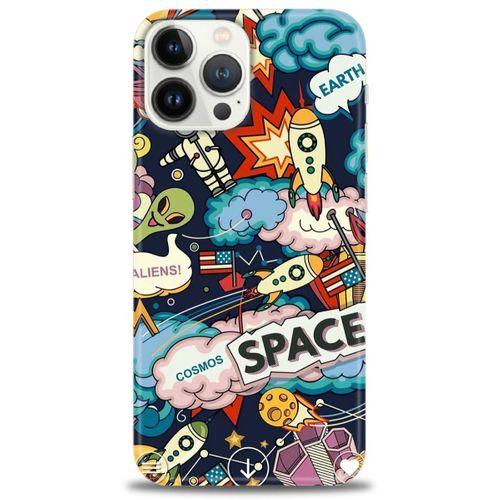 iPhone 13 Pro Max Kılıf HD Baskılı Kılıf - Space + Tam Ekran Koruyucu
