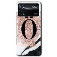 Poco x4 Pro Kılıf HD Desen Baskılı Arka Kapak - Pembe Mermer Desenli Ö Harfi