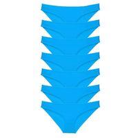 7 Adet Süper Eko Set Likralı Kadın Slip Külot Mavi