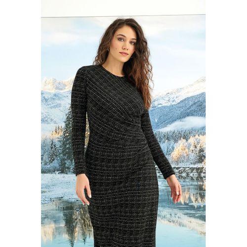 Desenli Uzun Kollu Elbise