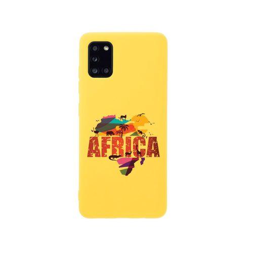 Samsung A31 Africa Premium Silikonlu Sarı Telefon Kılıfı