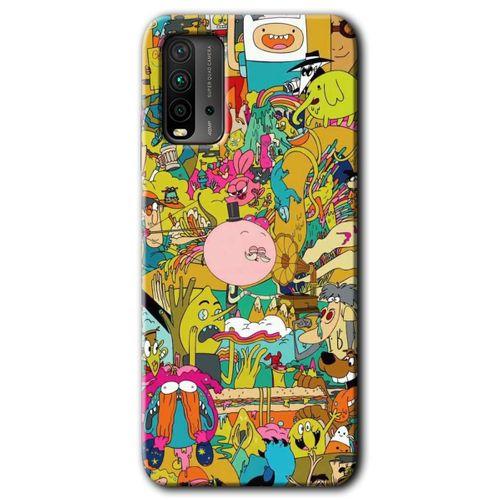 MRCİLETİSİM Xiaomi Redmi 9T Kılıf Baskılı Kapak - Süper Çizgi Kahramanlar 2 + 5D Tam Kaplayan Cam