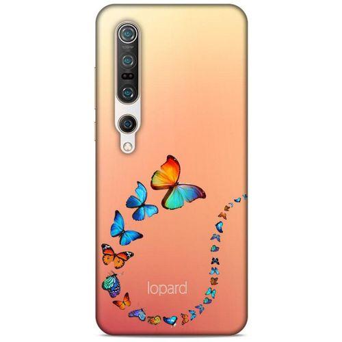 Xiaomi Mi 10 Pro Kılıf Kelebek Etkisi (47) Crystal Flex Kılıf Fuşya Sarı