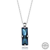 Swarovski Crystal Taşlı Mavi Baget Lucky Life 925 Ayar Gumuss  Lucky Life Lucky Life Kadın Kolye