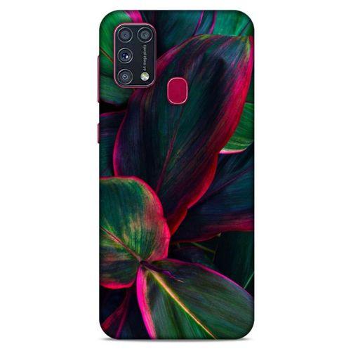 Lopard Samsung Galaxy M31 Uyumlu Kılıf Bahar (25) Antişok Kapak Fuşya Yeşil