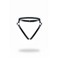 Siyah Tanga - Külot Deri Tokalı Vücut Jartiyeri - Brf1007