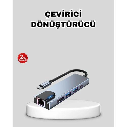Type-c Çoklu Dönüştürücü – Alüminyum Gövde, Hızlı Veri Aktarımı Ve Şarj Desteği