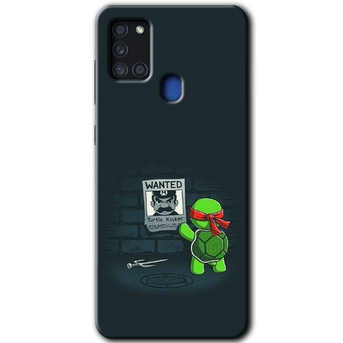 Samsung Galaxy A21s Kılıf Baskılı Kapak - Kaplumbağa Avcısı +Tam Kaplayan Mat Seramik