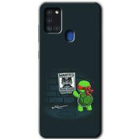 Samsung Galaxy A21s Kılıf Baskılı Kapak - Kaplumbağa Avcısı +Tam Kaplayan Mat Seramik