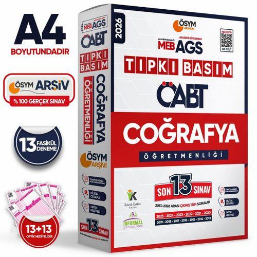2026 MEB-AGS ÖABT Coğrafya Öğretmenliği ÖSYM Tıpkı Basım 13lü Deneme Paketi Dijital Cevaplı
