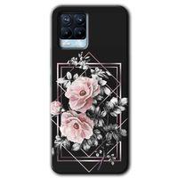 BeRa Aksesuar Realme 8 Pro Kılıf Baskılı Kapak - Retro Çiçek 1 +Tam Kaplayan Mat Seramik