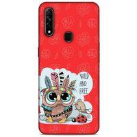 Animax Kırmızı Kızılderili Baykuş Oppo A31 Kılıf Desenli Silikon