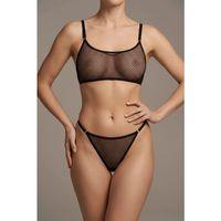Kadın Bralet Ve Tanga Takımı - File, Siyah