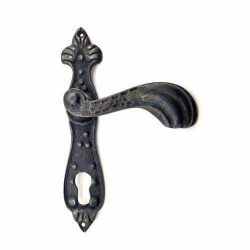 Antika Tarz Dekoratif Pirinç Mevlana Banyo Kapı Kolu - 228x48 Mm, Oksit