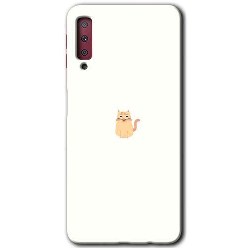 Galaxy A7 2018 Kılıf HD Desen Baskılı Arka Kapak - Cat Minimalism + Kırılmaz Cam
