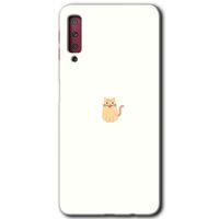 Galaxy A7 2018 Kılıf HD Desen Baskılı Arka Kapak - Cat Minimalism + Kırılmaz Cam