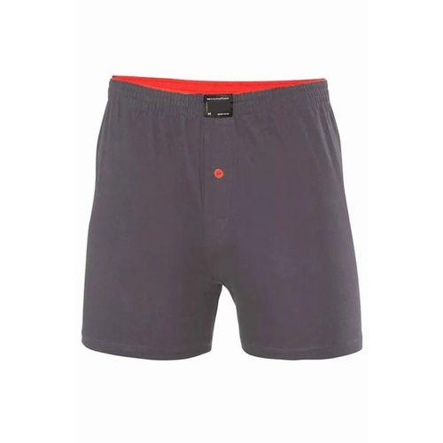 Düğmeli Pamuklu Erkek Penye Boxer Füme - 1146A