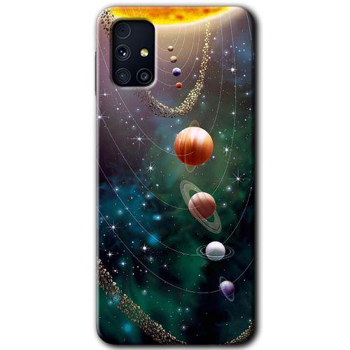 Samsung Galaxy M31s Kılıf Baskılı Kapak - Cosmos + 5D Tam Kaplayan Cam