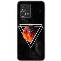 Oppo Reno 7 4G HD Baskılı Kılıf + 9D Tam Ekran Koruyucu - Kızıl Gezegen