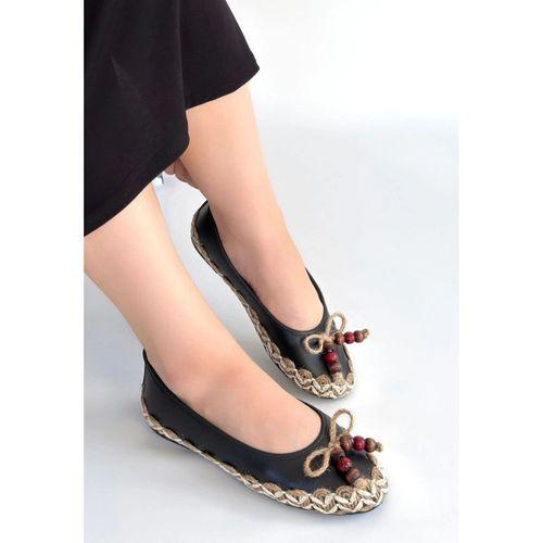 Ilwe Siyah Cilt Babet Ayakkabı