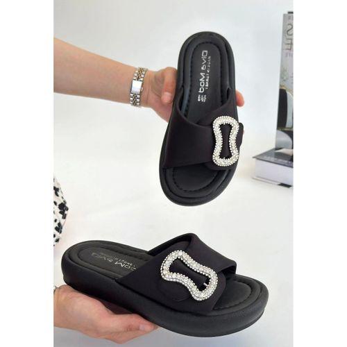 Rale Siyah Streç Tokalı Terlik